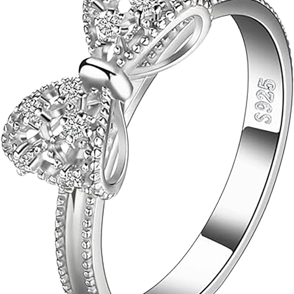 Elegant Silver Bow Ring